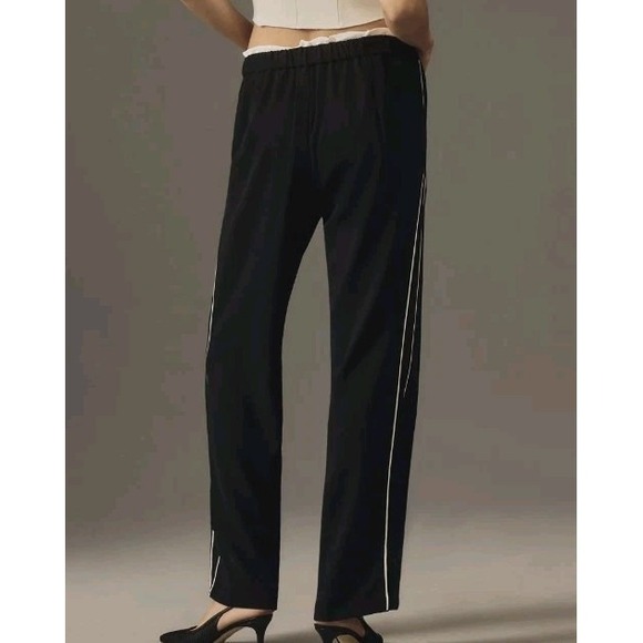 Maeve Anthropologie Pull On Track Pants Black Size L EUC - Picture 6 of 8